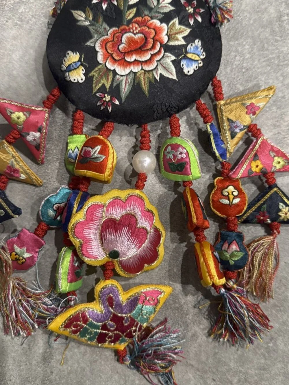 Vintage Korean Embroidered Silk Norigae Ornament